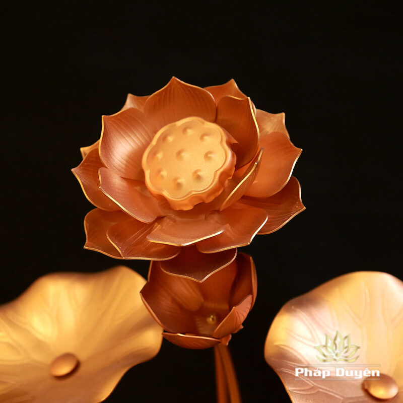 Đôi Bình Hoa Sen Bằng Hợp Kim Nhôm, Cao 82cm - Ảnh 3