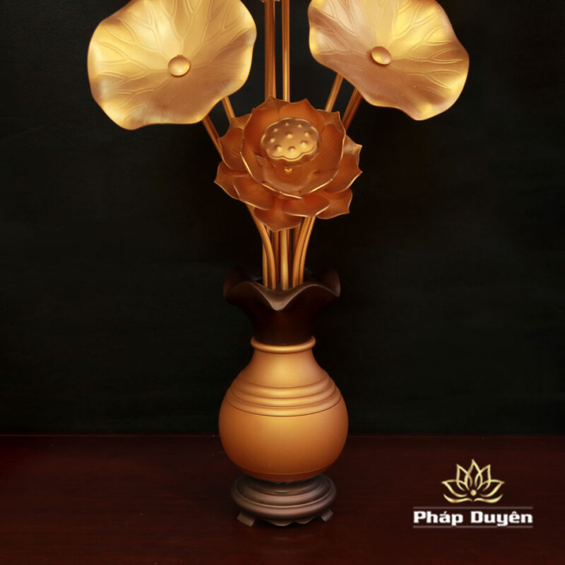 Đôi Bình Hoa Sen Bằng Hợp Kim Nhôm, Cao 82cm - Ảnh 5