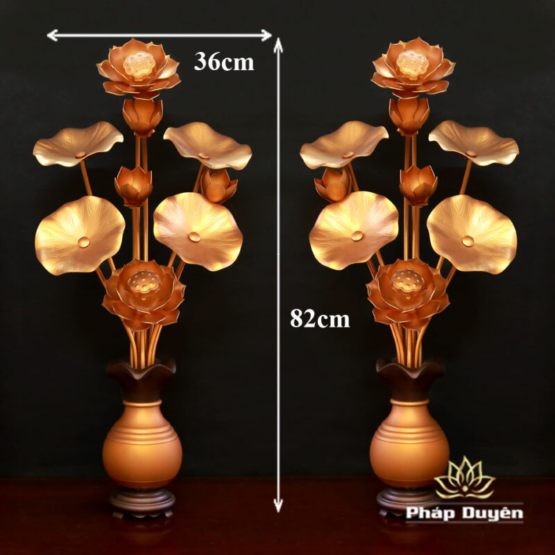 Đôi Bình Hoa Sen Bằng Hợp Kim Nhôm, Cao 82cm - Ảnh 6
