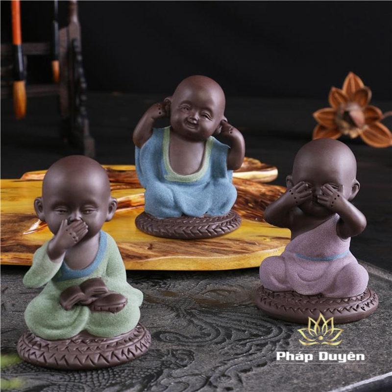 Tượng Chú Tiểu "Tam Không" (Không Nói, Không Nghe, Không Thấy) - Ảnh 3