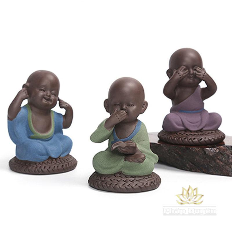 Tượng Chú Tiểu "Tam Không" (Không Nói, Không Nghe, Không Thấy) - Ảnh 2