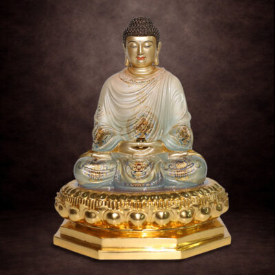 Tượng Bổn Sư Thích Ca Tĩnh Tâm Bằng Đồng Vẽ Sơn, Cao 48cm, 68cm, 88cm, 108cm