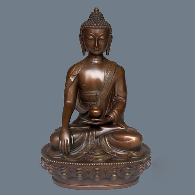 Tượng Bổn Sư Thích Ca Mâu Ni Bằng Đồng, Để Xe Hơi, Để Bàn Làm Việc, Cao 16cm