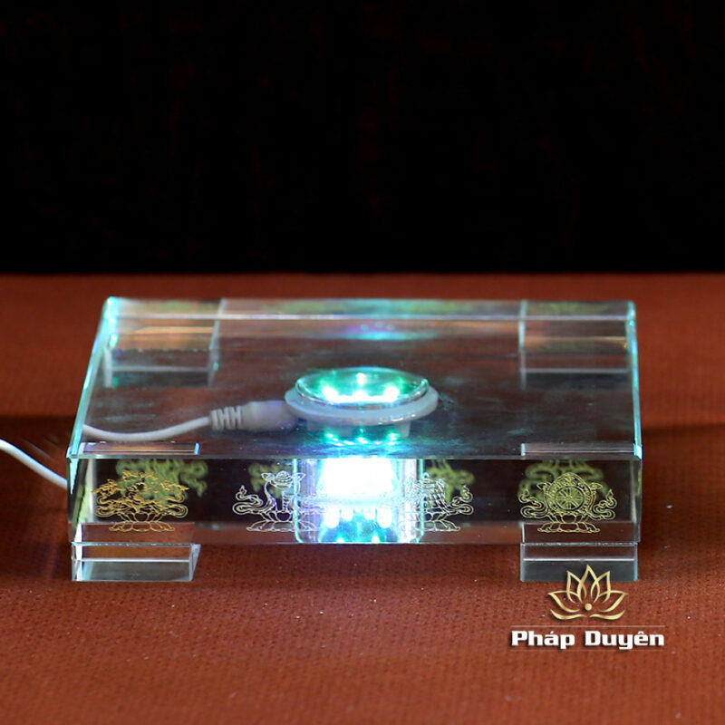 Tháp Xá Lợi Thuỷ Tinh Khắc Kinh Chú, Kích Thước 17x17x38cm - Ảnh 6