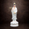 Tượng Ngài Quan Âm Đứng, Bột Đá Hồng, Cao 48cm
