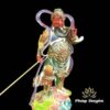 Bộ Tượng Quan Công - Vi Đà Tôn Thiên Hộ Pháp Đứng, Composit Sơn Cao Cấp Đỏ, Cao 25cm - ảnh 17