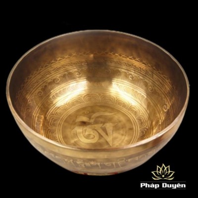 Alternative view of Chuông Đồng Vàng Nepal Vật Lý Trị Liệu Khắc Thần Chú, Nhiều Kích Cỡ