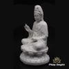 Tượng Ngài Quan Âm Ngồi, Chất Liệu Nhựa Trắng, Cao 11cm, Để Xe Hơi (ô tô), Bàn Làm Việc - ảnh 1