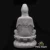 Tượng Ngài Quan Âm Ngồi, Chất Liệu Nhựa Trắng, Cao 11cm, Để Xe Hơi (ô tô), Bàn Làm Việc - ảnh 2