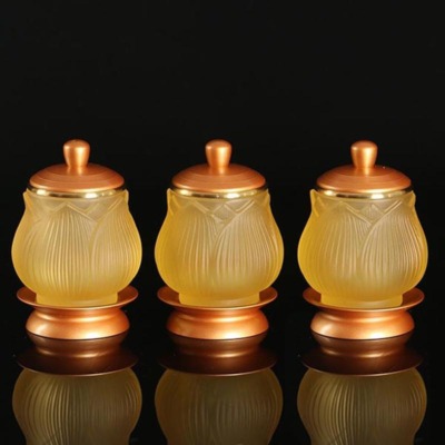 Chén Sen Nụ (Cửu Liên) Đế Đồng Vàng