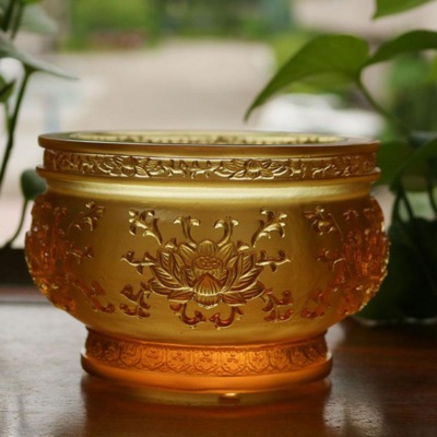 Bát Hương (Bát Nhang) Lưu Ly Màu Vàng, Nhiều Kích Cỡ