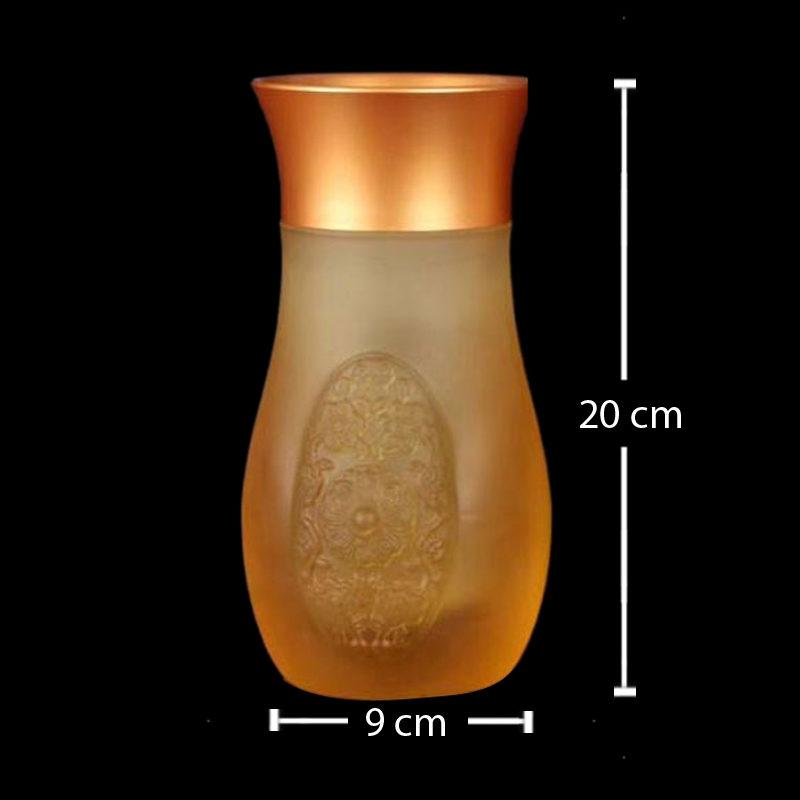 Lọ Hoa (Bình Bông) Bảo Tướng Lưu Ly Miệng Bọc Đồng KD, Cao 20cm - Ảnh 3