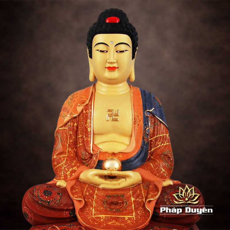 Tượng Đồng Bổn Sư Thích Ca Mâu Ni Ngồi, Đồng Đài Loan Mạ Gấm, Kích Thước 48x29x29cm - ảnh 12