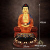 Tượng Đồng Bổn Sư Thích Ca Mâu Ni Ngồi, Đồng Đài Loan Mạ Gấm, Kích Thước 48x29x29cm - ảnh 4