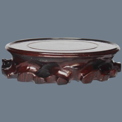 Đế Gỗ Tròn Phong Cách Cổ Sơn Nâu Dày 5cm, Cỡ Từ 14cm Đến 30cm