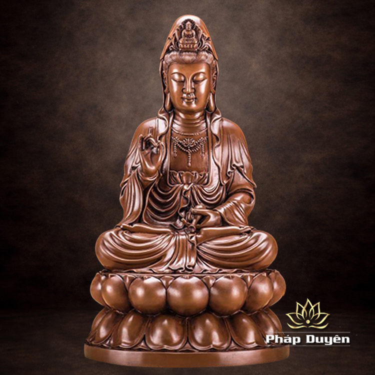 Tượng Đồng Ngài Quan Âm Ngồi Bằng Đồng Thau, Cao 23cm, 29cm, 39cm - ảnh 5