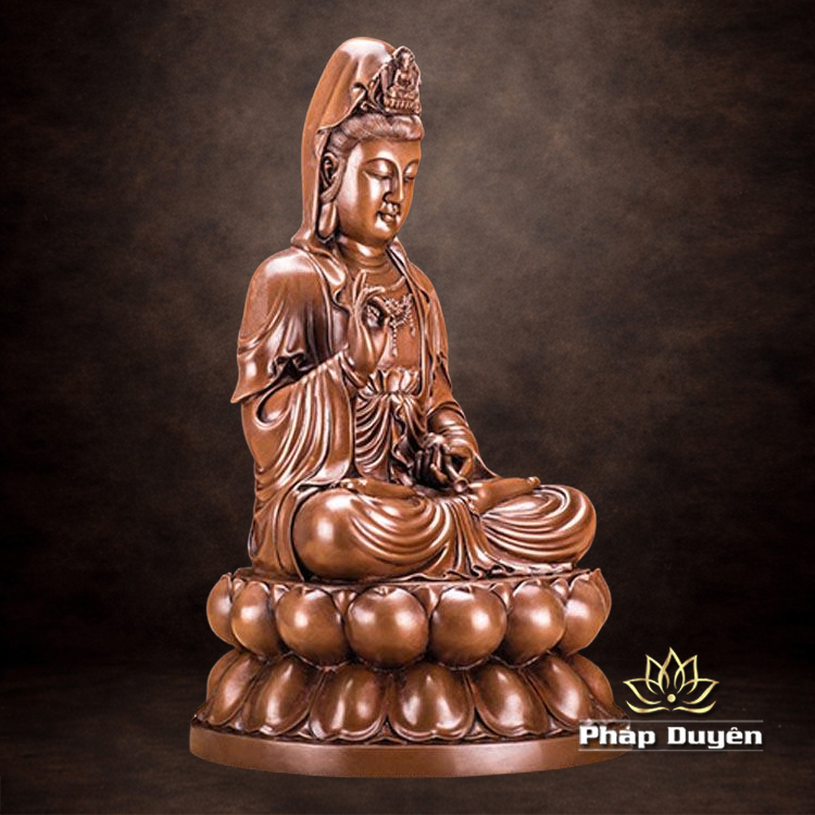 Tượng Đồng Ngài Quan Âm Ngồi Bằng Đồng Thau, Cao 23cm, 29cm, 39cm - ảnh 6