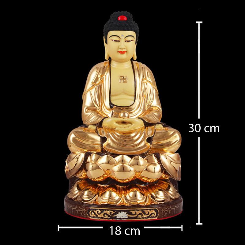 Tượng Đức Bổn Sư Thích Ca Mâu Ni, Bằng Đồng Đài Loan Mạ Vàng, Kích Thước 30x18x18cm - Ảnh 5