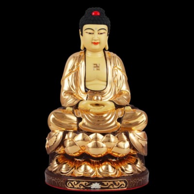 Tượng Đức Bổn Sư Thích Ca Mâu Ni, Bằng Đồng Đài Loan Mạ Vàng, Kích Thước 30x18x18cm