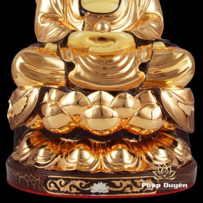 Alternative view of Tượng Đức Bổn Sư Thích Ca Mâu Ni, Bằng Đồng Đài Loan Mạ Vàng, Kích Thước 30x18x18cm