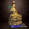 Tượng Phật Bà Quan Âm Ngồi, Bằng Đồng Đài Loan Mạ Vàng, Kích Thước 66x38x37cm - Ảnh 2