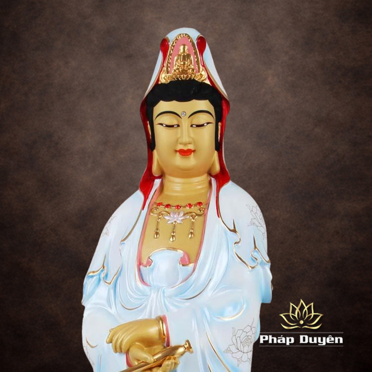 Tượng Phật Bà Quan Âm Lục Thời Đứng, Đồng Đài Loan, Kích Thước 66x26x23cm - ảnh 7
