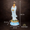 Tượng Phật Bà Quan Âm Lục Thời Đứng, Đồng Đài Loan, Kích Thước 66x26x23cm - Ảnh 5