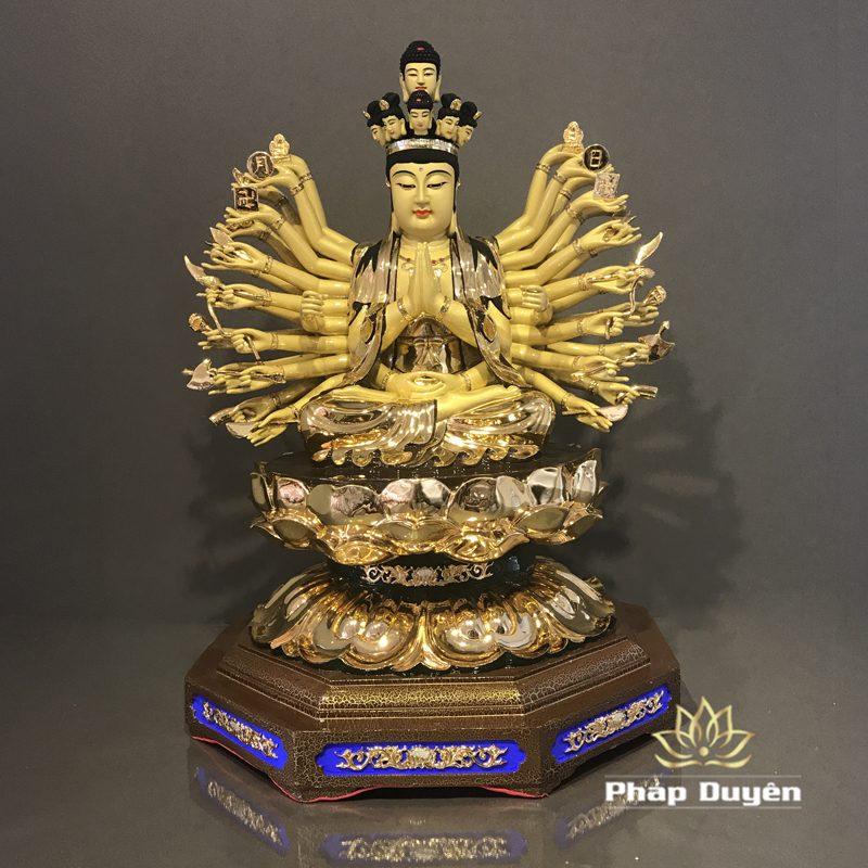 Tượng Đồng Nghìn Tay Nghìn Mắt (Thiên Thủ Thiên Nhãn) Ngồi, Đồng Đài Loan Mạ Vàng, Kích Thước 61x45x42cm (Tổng Cao 78cm) - Ảnh 4