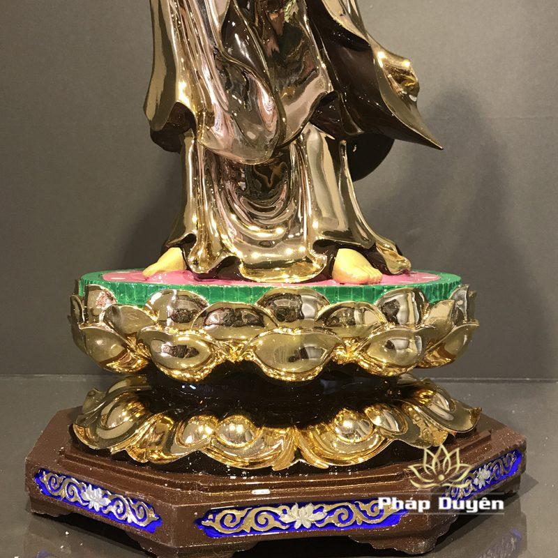 Tượng Phật Bà Quan Âm Phổ Từ Đứng, Đồng Đài Loan Mạ Vàng, Kích Thước 64x27x27cm (Tổng Cao 76cm) - Ảnh 6