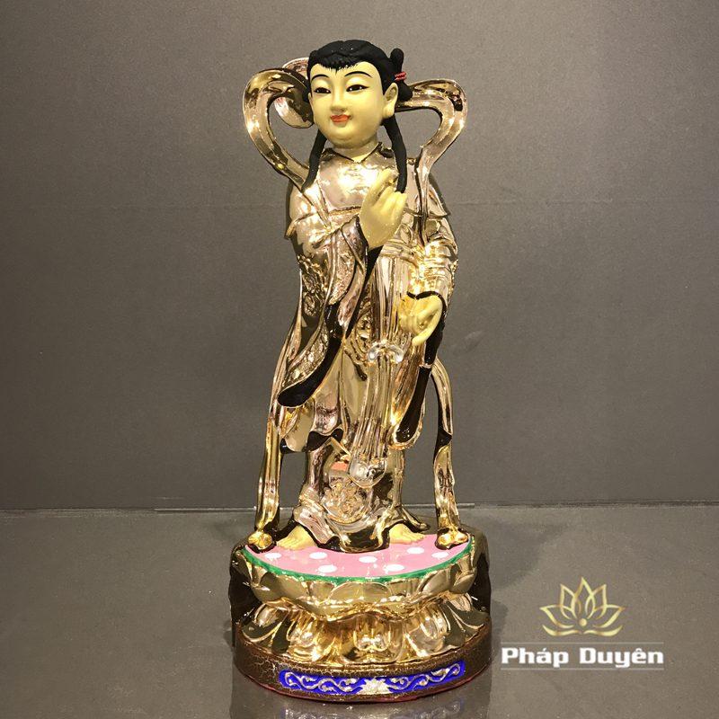 Tượng Ngọc Nữ Đứng, Bằng Đồng Đài Loan Mạ Vàng, Kích Thước 30x13x13cm - Ảnh 7