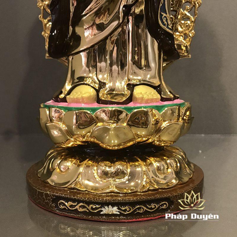 Tượng Phật Bà Quan Âm Đứng Có Hào Quang, Đồng Đài Loan Mạ Vàng, Kích Thước 40x15x15cm (Tổng Cao 51cm) - Ảnh 4