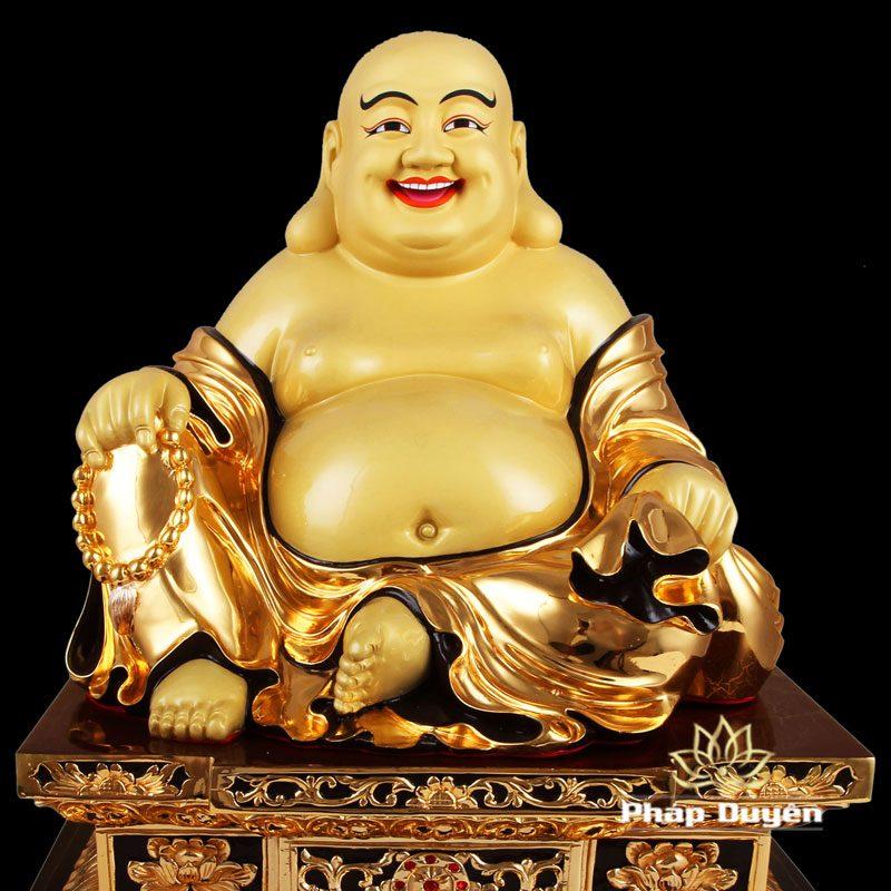 Tượng Đồng Ngài Di Lặc Ngồi, Đồng Đài Loan Mạ Vàng, Kích Thước 41x38x31cm - Ảnh 3