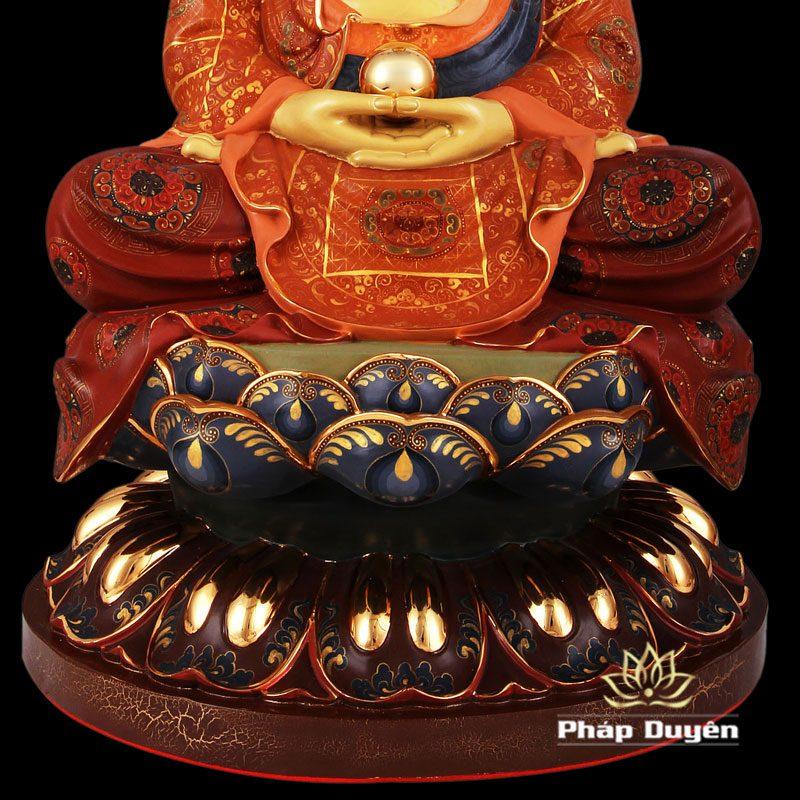 Tượng Đồng Bổn Sư Thích Ca Mâu Ni Ngồi, Đồng Đài Loan Mạ Gấm, Kích Thước 48x29x29cm - Ảnh 2