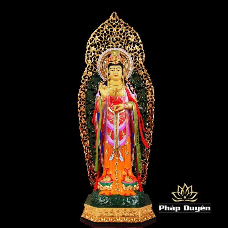 Bộ Tượng Tây Phương Tam Thánh Đứng, Bằng Đồng Đài Loan Mạ Sơn Cao Cấp, Kích Thước 48x21x25cm - Ảnh 12