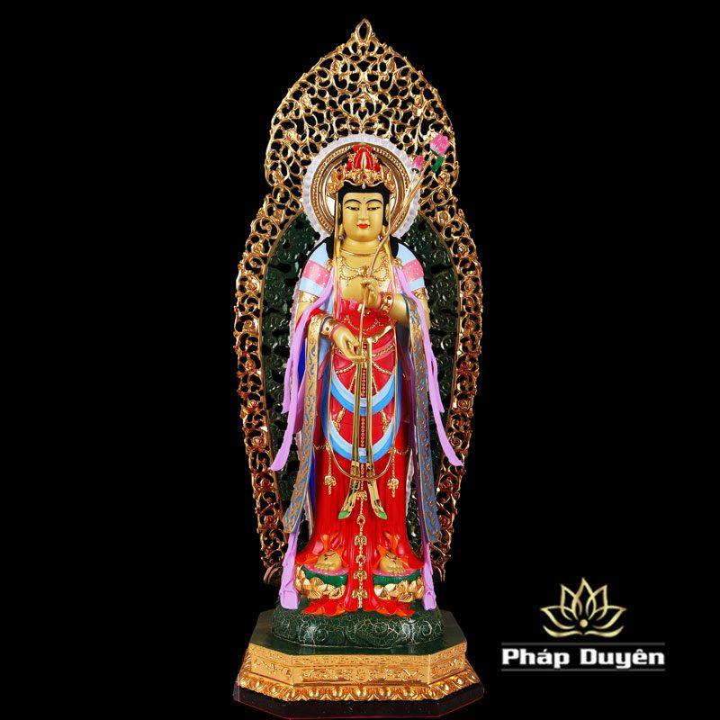 Bộ Tượng Tây Phương Tam Thánh Đứng, Bằng Đồng Đài Loan Mạ Sơn Cao Cấp, Kích Thước 48x21x25cm - Ảnh 13