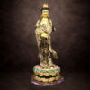 Tượng Phật Bà Quan Âm Phổ Từ Đứng, Đồng Đài Loan Mạ Vàng, Kích Thước 64x27x27cm (Tổng Cao 76cm)