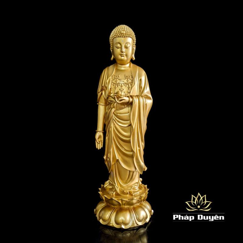 Tượng Phật A Di Đà Mầu Trắng, Mầu Vàng, Mẫu Tịnh Tông Bằng Composit, Cao 72.5cm - Ảnh 2