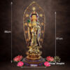 Tượng Đồng Ngài Quan Âm Đứng, Đồng Đài Loan Mạ Vàng, Kích Thước 81x34x34cm (Tổng Cao 98cm) - Ảnh 4