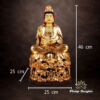 Tượng Đồng Ngài Quan Âm Ngồi, Đồng Đài Loan Mạ Vàng, Kích Thước 46x25x25cm - Ảnh 5