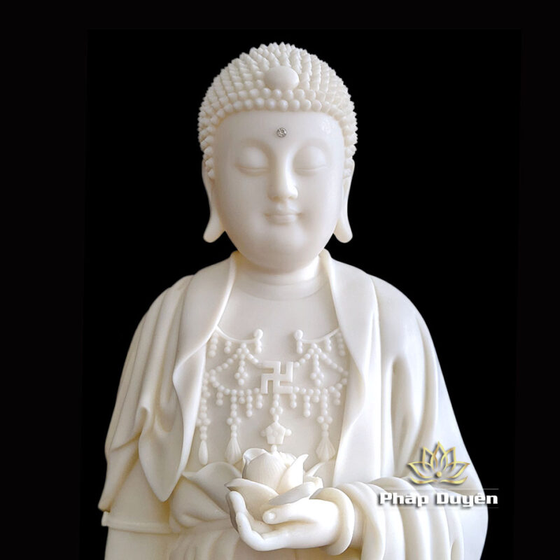 Tượng Phật A Di Đà Mầu Trắng, Mầu Vàng, Mẫu Tịnh Tông Bằng Composit, Cao 72.5cm - Ảnh 7