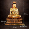 Tượng Phật Bà Quan Âm Ngồi, Đồng Đài Loan Mạ Vàng, Kích Thước 61x43x36cm - Ảnh 5