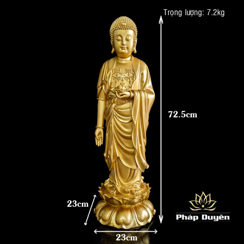 Tượng Phật A Di Đà Mầu Trắng, Mầu Vàng, Mẫu Tịnh Tông Bằng Composit, Cao 72.5cm - Ảnh 12