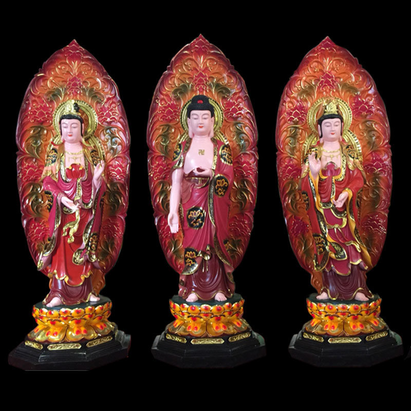 Bộ Tượng Tây Phương Tam Thánh, Chất Liệu Composit, Cao 1.27m