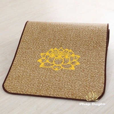 Alternative view of Đệm Lễ Phật Hoa Sen Vàng Viền Nâu, Kích Cỡ 180x50cm, 180x60cm