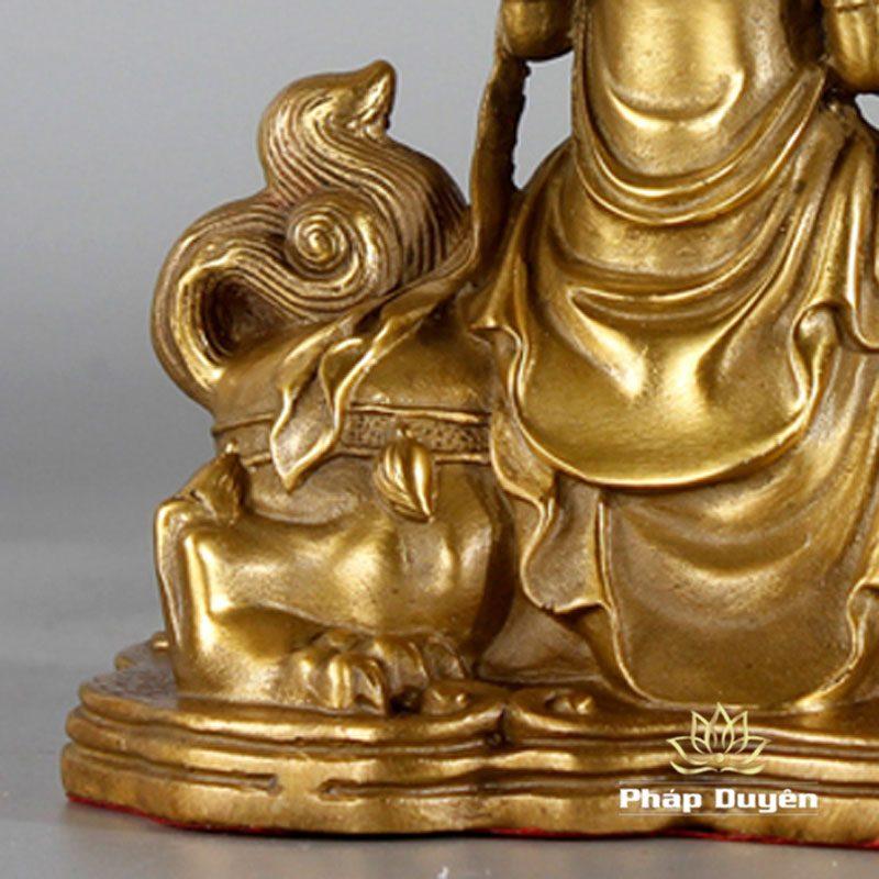 Tượng Ngài Văn Thù Cưỡi Sư Tử Bằng Đồng, Để Xe Hơi, Để Bàn Làm Việc, Cao 12.5cm - Ảnh 6