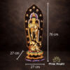 Tượng Phật Bà Quan Âm Đứng Hoa Sen Có Hào Quang, Đồng Đài Loan Mạ Vàng, Kích Thước 64x27x27cm (Tổng Cao 76cm) - Ảnh 6