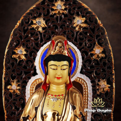 Hình ảnh bổ sung của Tượng Phật Bà Quan Âm Lục Thời Đứng, Đồng Đài Loan Mạ Vàng, Kích Thước 64x27x27cm (Tổng Cao 76cm)