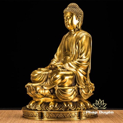 Alternative view of Tượng Đức Bổn Sư Thích Ca Mâu Ni Bằng Đồng, Cao 44cm