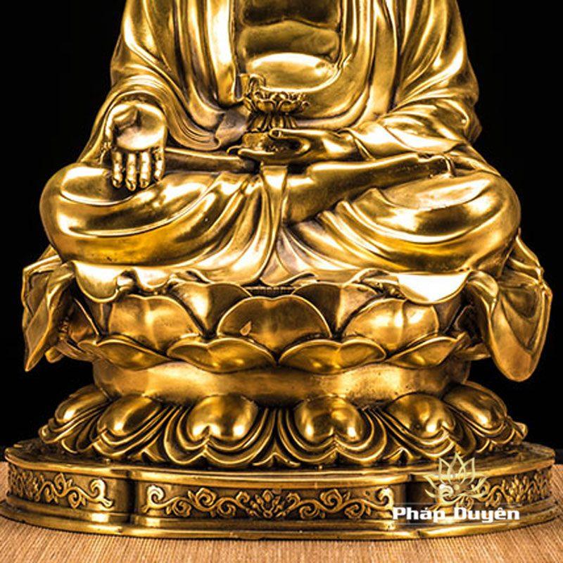 Tượng Đồng A Di Đà, Đồng Nguyên Màu, Cao 44cm - Ảnh 5