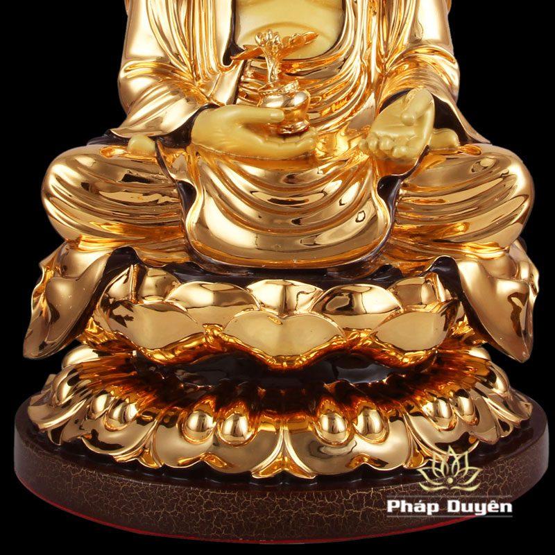 Tượng Đồng Dược Sư Lưu Ly Ngồi, Bằng Đồng Đài Loan Mạ Vàng, Kích Thước 48x29x29cm - Ảnh 4